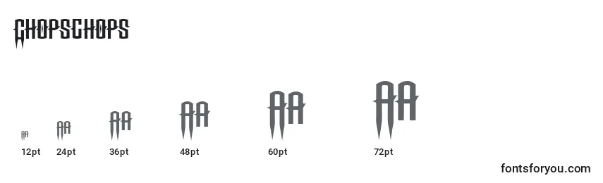 Chopschops Font Sizes
