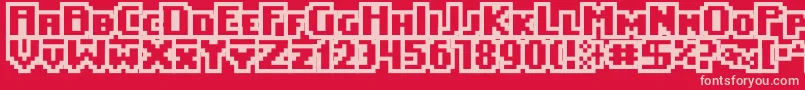 Easeofuseoutline Font – Pink Fonts on Red Background
