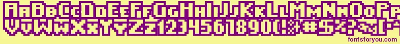 Easeofuseoutline Font – Purple Fonts on Yellow Background