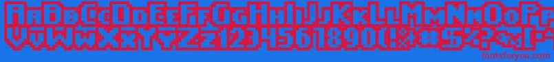 Easeofuseoutline Font – Red Fonts on Blue Background
