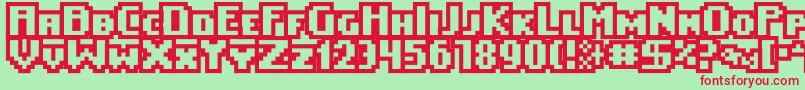 Шрифт Easeofuseoutline – красные шрифты на зелёном фоне