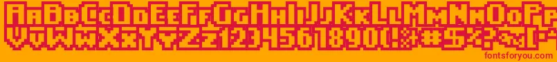 Easeofuseoutline Font – Red Fonts on Orange Background