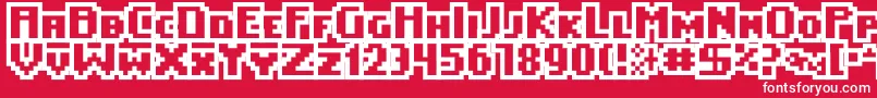 フォントEaseofuseoutline – 赤い背景に白い文字