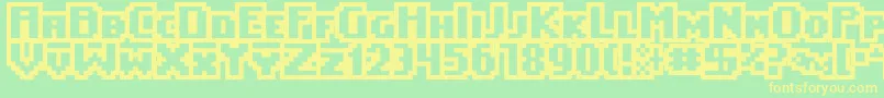 Saiba mais sobre a fonte Easeofuseoutline Fonte Easeofuseoutline – fontes amarelas em um fundo verde