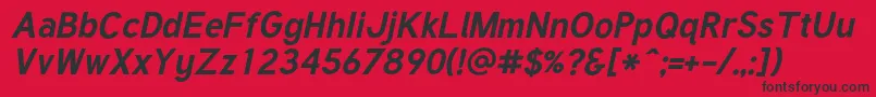 TuffyBoldItalic Font – Black Fonts on Red Background