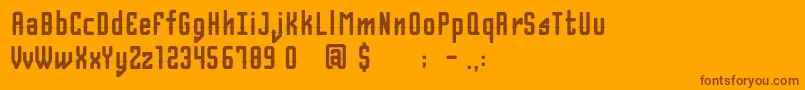 Belvisregular-fontti – ruskeat fontit oranssilla taustalla
