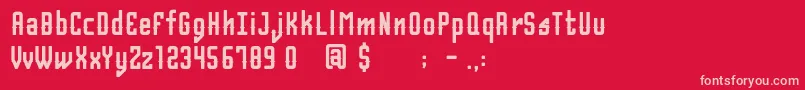 フォントBelvisregular – 赤い背景にピンクのフォント