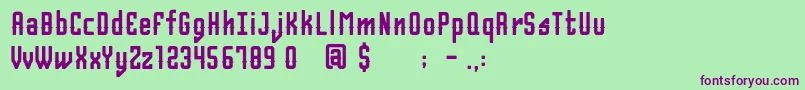 Belvisregular Font – Purple Fonts on Green Background