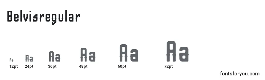 Размеры шрифта Belvisregular