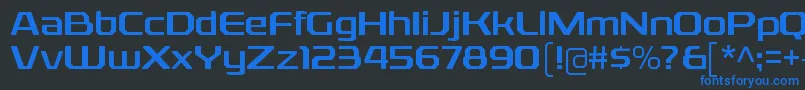 RexliargRegular Font – Blue Fonts on Black Background