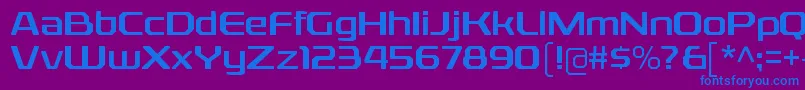 RexliargRegular-Schriftart – Blaue Schriften auf violettem Hintergrund