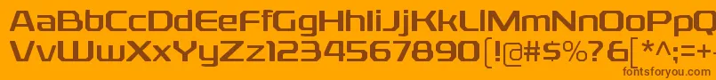 RexliargRegular-Schriftart – Braune Schriften auf orangefarbenem Hintergrund