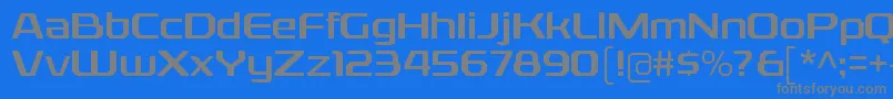 フォントRexliargRegular – 青い背景に灰色の文字