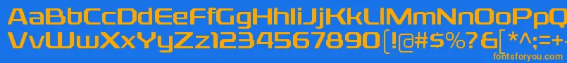 RexliargRegular Font – Orange Fonts on Blue Background