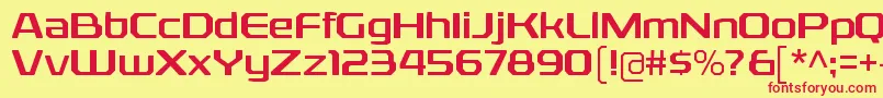 RexliargRegular-Schriftart – Rote Schriften auf gelbem Hintergrund