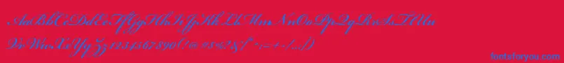 BickhamscriptstdSemibold Font – Blue Fonts on Red Background