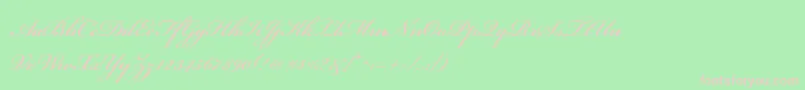 Fonte BickhamscriptstdSemibold – fontes rosa em um fundo verde