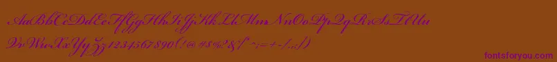 BickhamscriptstdSemibold Font – Purple Fonts on Brown Background