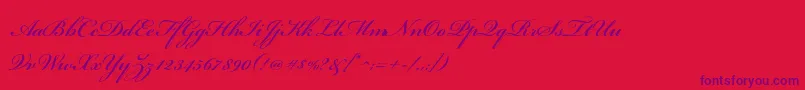 BickhamscriptstdSemibold Font – Purple Fonts on Red Background