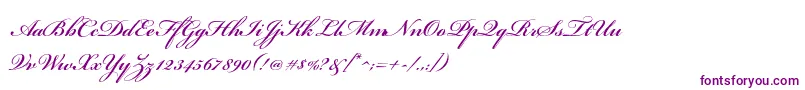 BickhamscriptstdSemibold-fontti – violetit fontit valkoisella taustalla