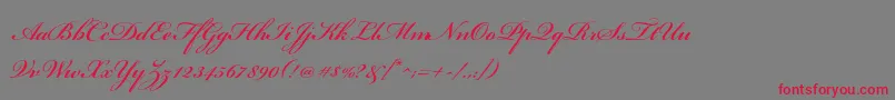 BickhamscriptstdSemibold-Schriftart – Rote Schriften auf grauem Hintergrund