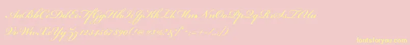 BickhamscriptstdSemibold-Schriftart – Gelbe Schriften auf rosa Hintergrund