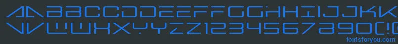 Czcionka Bansheepilotexpand – niebieskie czcionki na czarnym tle