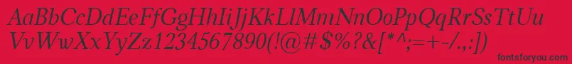 CarniolaItalic-Schriftart – Schwarze Schriften auf rotem Hintergrund