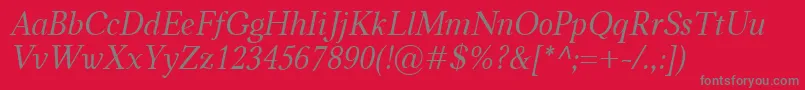 CarniolaItalic Font – Gray Fonts on Red Background