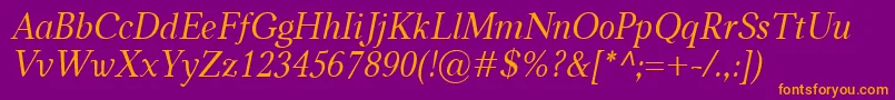 CarniolaItalic Font – Orange Fonts on Purple Background