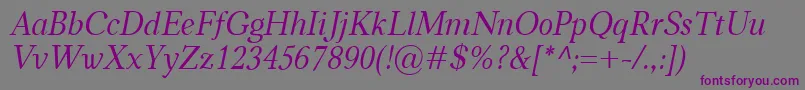 CarniolaItalic-Schriftart – Violette Schriften auf grauem Hintergrund