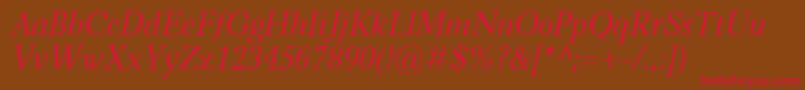 CarniolaItalic Font – Red Fonts on Brown Background
