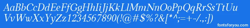 CarniolaItalic Font – White Fonts on Blue Background