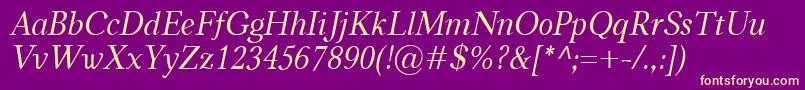 CarniolaItalic Font – Yellow Fonts on Purple Background