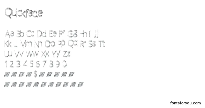 A fonte Quickfade – alfabeto, números, caracteres especiais