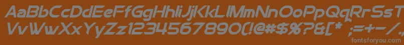 フォントChromiaBoldItalic – 茶色の背景に灰色の文字