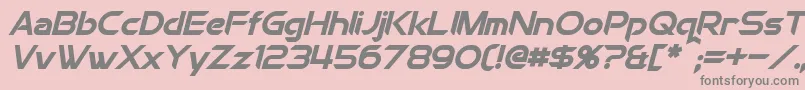 Fonte ChromiaBoldItalic – fontes cinzas em um fundo rosa