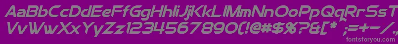 Weitere Informationen zur ChromiaBoldItalic-Schriftart ChromiaBoldItalic-Schriftart – Graue Schriften auf violettem Hintergrund