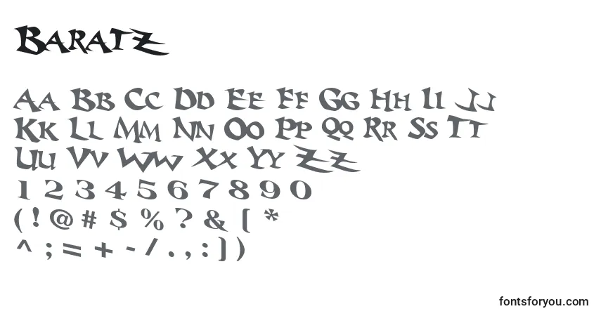 Schriftart Baratz – Alphabet, Zahlen, spezielle Symbole