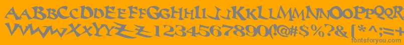 Baratz-Schriftart – Graue Schriften auf orangefarbenem Hintergrund