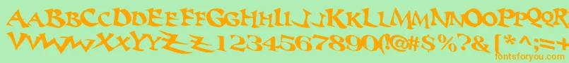 Baratz Font – Orange Fonts on Green Background