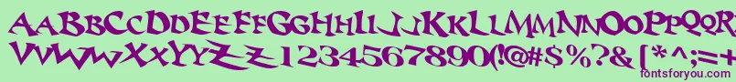 Baratz Font – Purple Fonts on Green Background