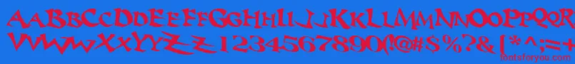 Baratz Font – Red Fonts on Blue Background