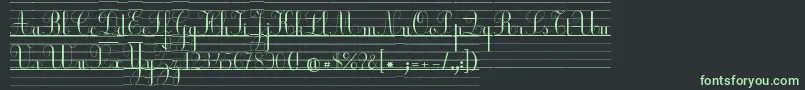 Czcionka EcolierLignesCourt – zielone czcionki na czarnym tle