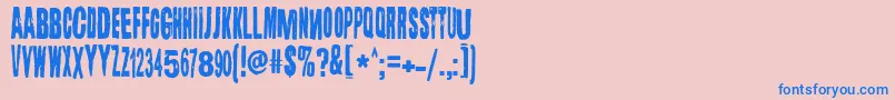 フォントLugosi – ピンクの背景に青い文字