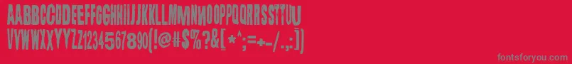 Lugosi-Schriftart – Graue Schriften auf rotem Hintergrund
