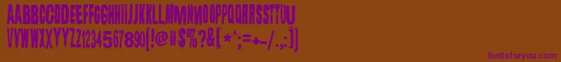 Lugosi Font – Purple Fonts on Brown Background