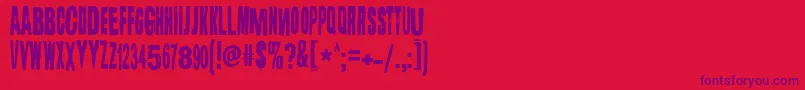 フォントLugosi – 赤い背景に紫のフォント
