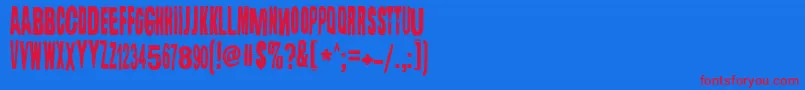 Lugosi Font – Red Fonts on Blue Background