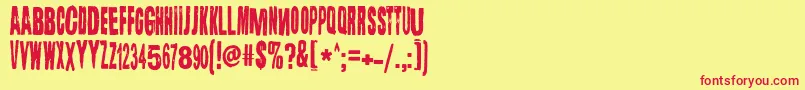 Lugosi Font – Red Fonts on Yellow Background